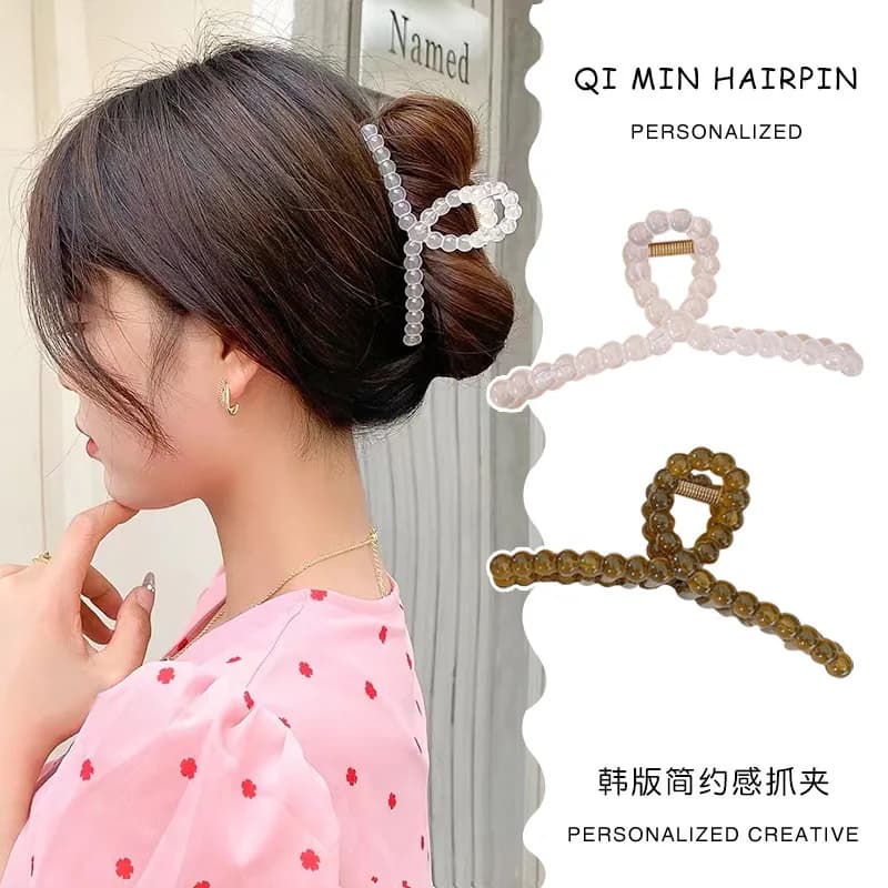Clip per afferrare il senso semplice forcina per capelli trasparente smerigliata forcina estiva per donna testa posteriore per afferrare i capelli clip per squalo copricapo