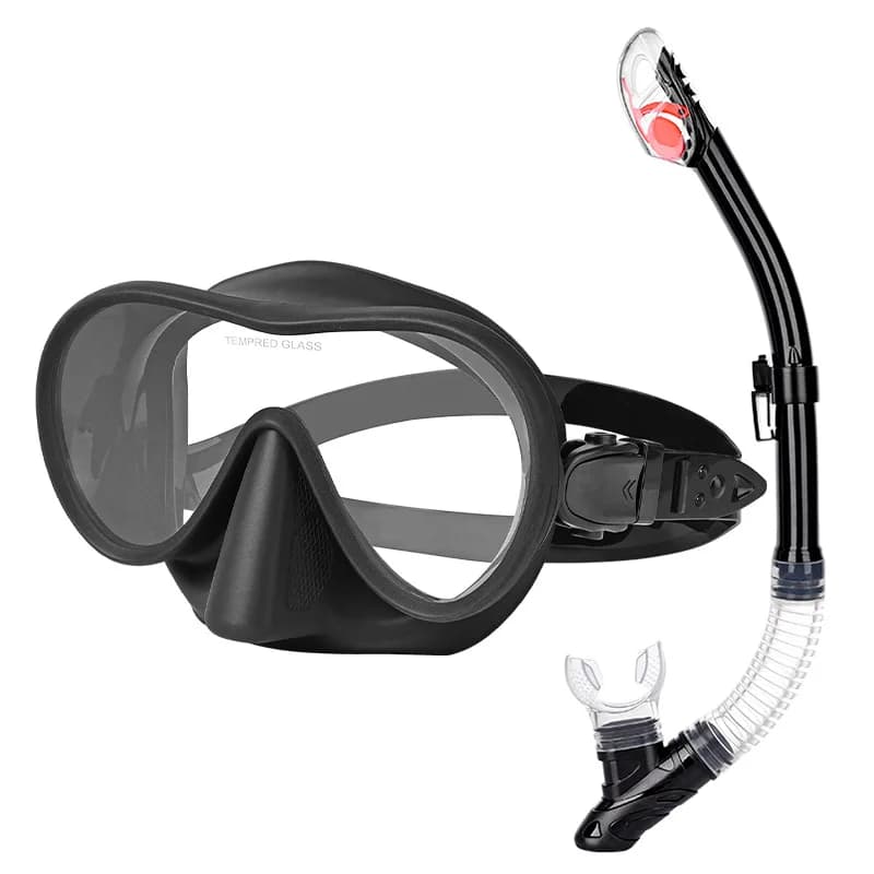 New snorkeling set, snorkeling glasses set, dive glasses with large liquid silicone frame, free diving equipment