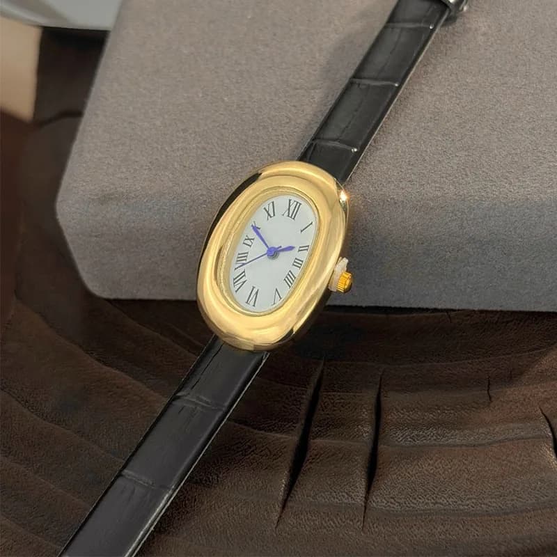 Oval Belt Watch, Exquisite and Compact Fashion Casual Quartz Watch
