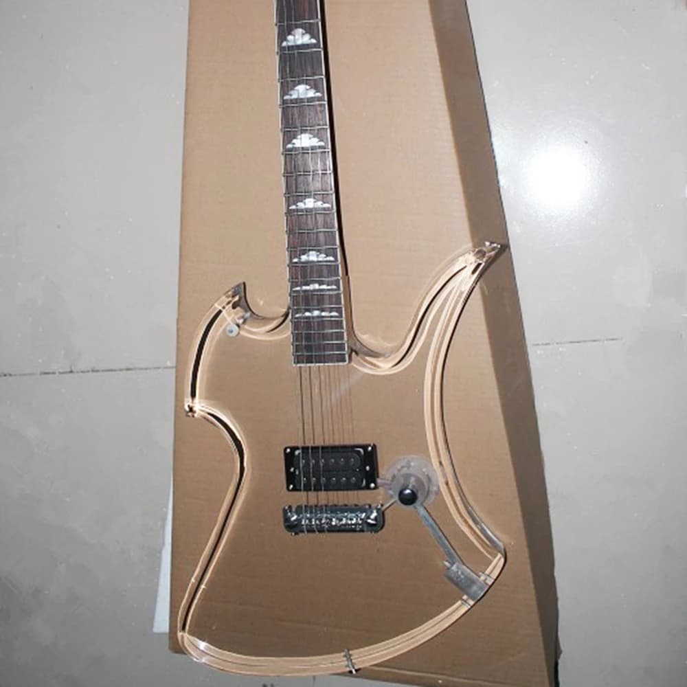 Chitarra Elettrica a 6 Corde in Acrilico con Tastiera in Palissandro