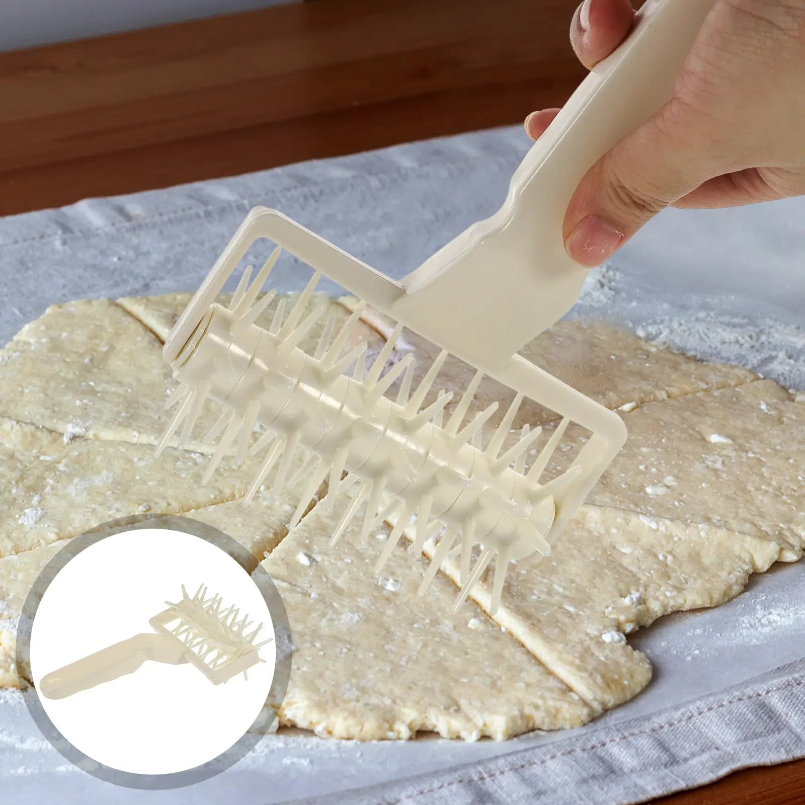 Rullo Foratore per Pizza in Acciaio Inossidabile per Impasto, Utensile da Cucina per Prevenire Bolle, Strumento per Pasticceria e Cottura
