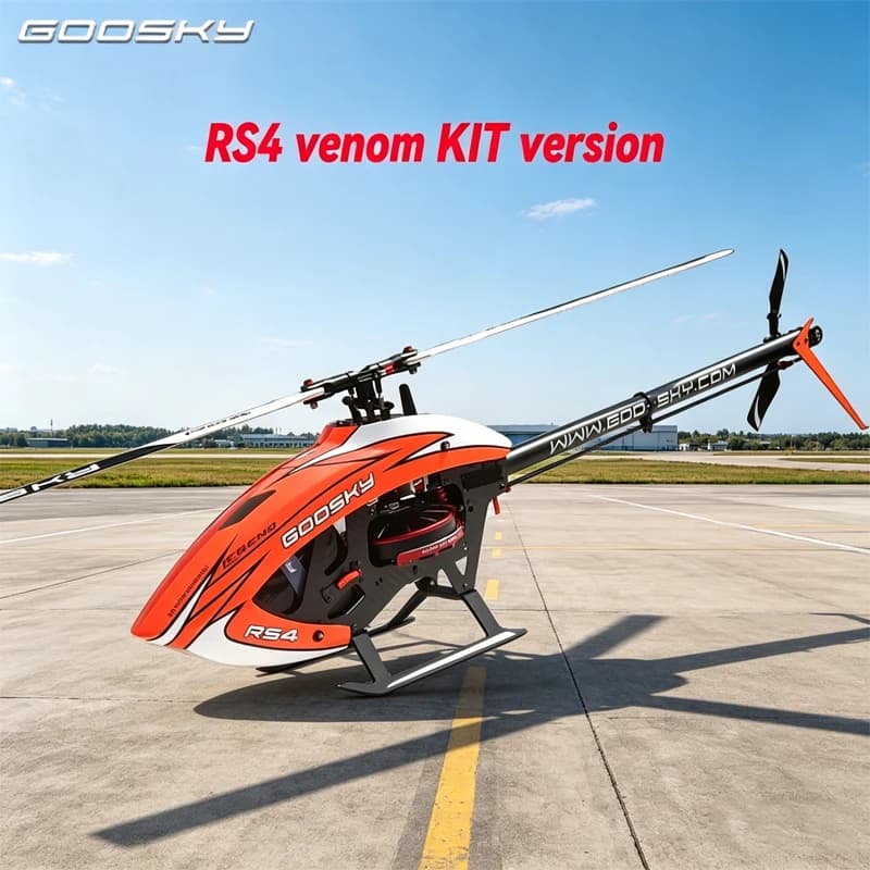 Elicottero RC GOOSKY 3D Stunt RS4 Venom Arancione/Verde, Versione Kit, Elicottero Acrobatico Telecomandato, Giocattolo per Adulti, Hobby all'Aperto