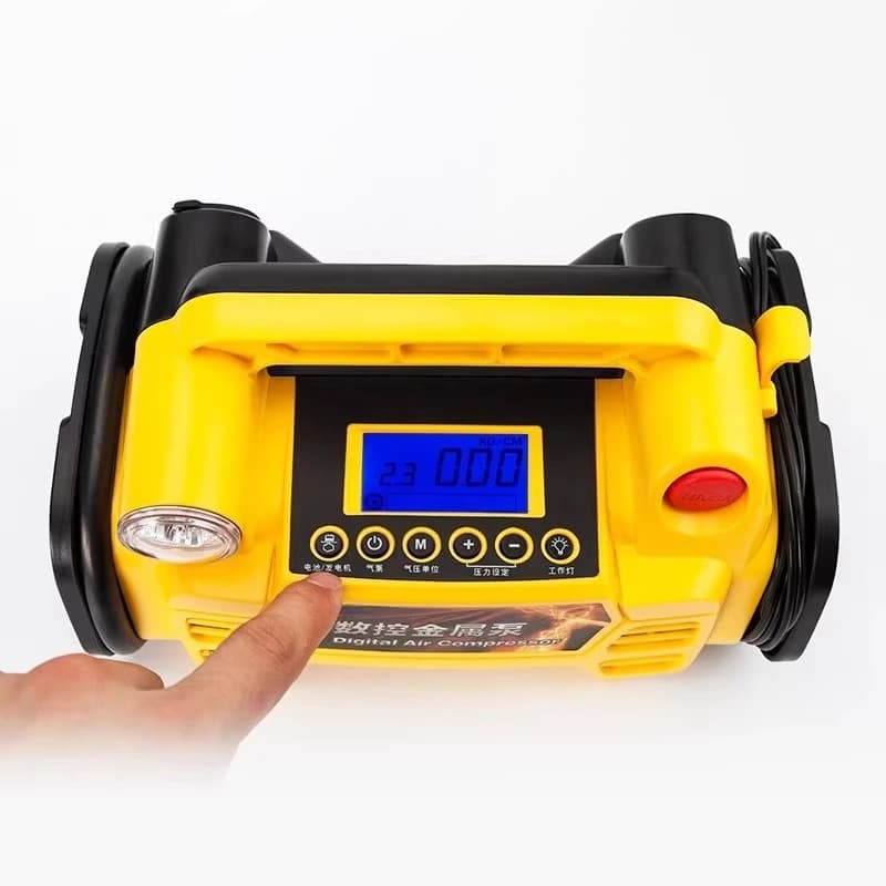 Gonfiatore per pneumatici per veicoli SUV fuoristrada 12V con pompa d'aria per veicoli ad alta potenza con display digitale
