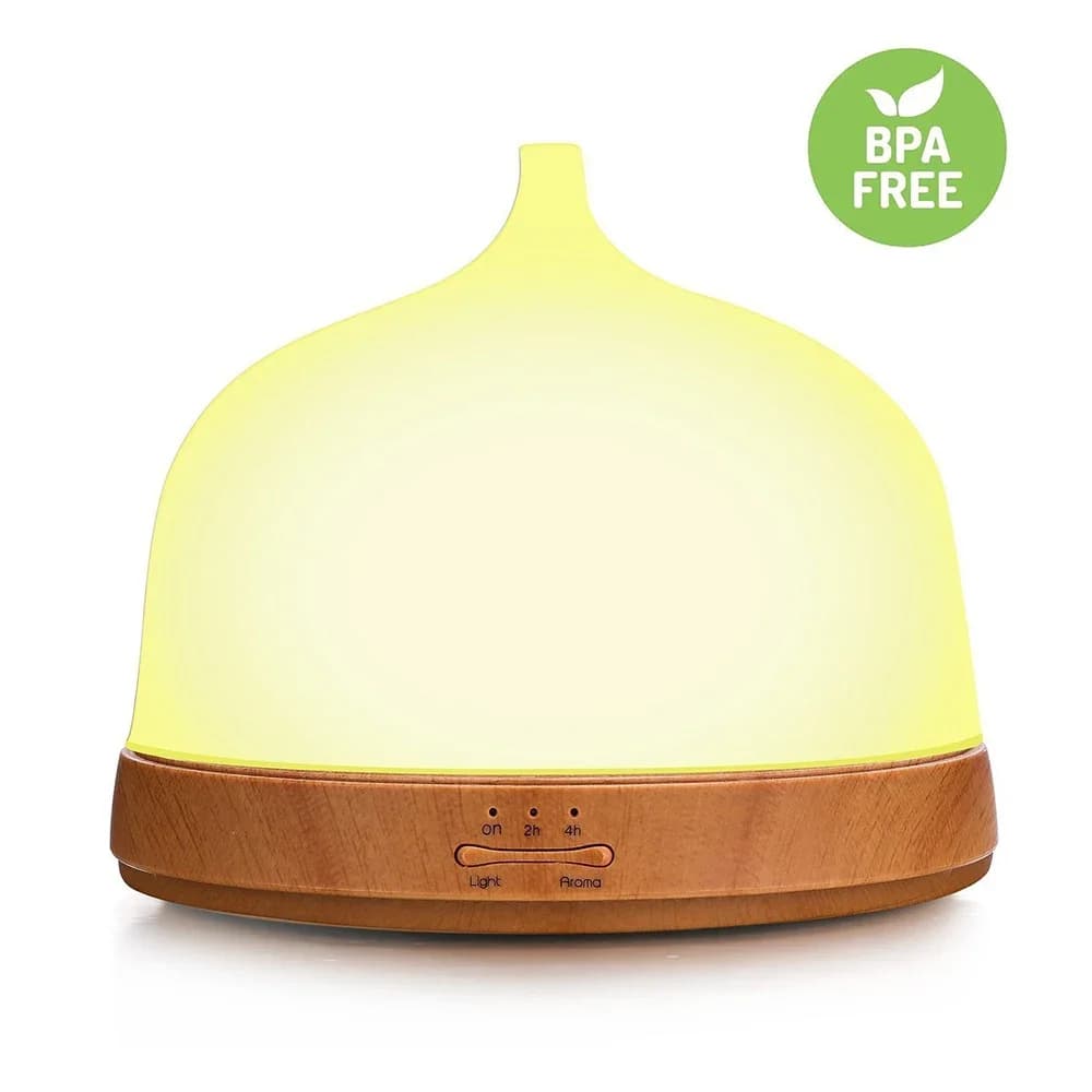 Diffusore di aromi ad ultrasuoni Aromaterapia Fragranza di legno Olio Umidificatore 200ml Atomizzatore 7 colori LED per Camera da letto Ufficio SPA Yoga