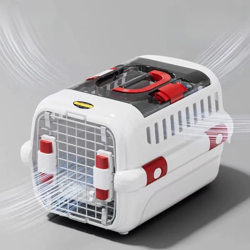 Trasportino per Animali Domestici Grande in PP, Gabbia Portatile per Cani e Gatti, Borsa da Viaggio per Auto, Box da Trasporto per Esterni e Casa, Cuccia da Viaggio per Animali