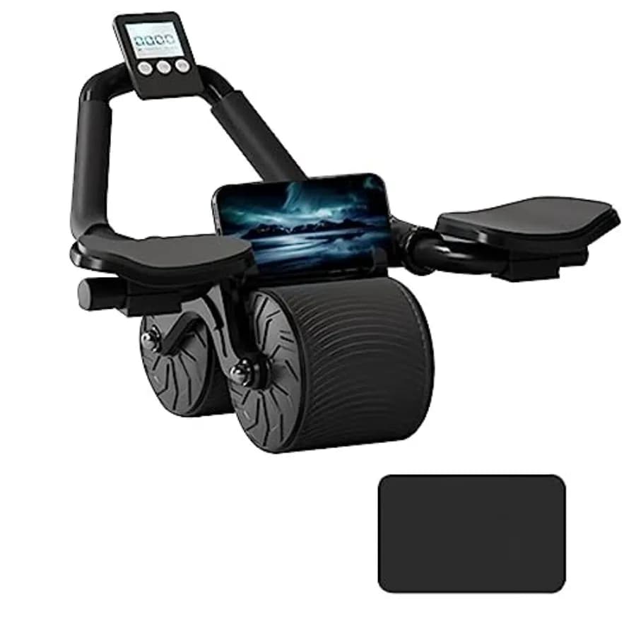 Abdominal Wheel with Elbow Support, Automatic Black Rebound Fitness Gear for Abdominal Exercises, Core Efficacy Training