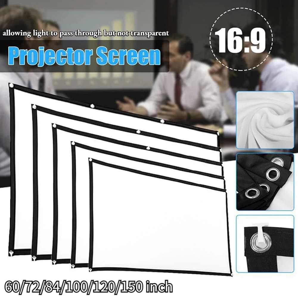 Schermo per proiettore portatile da 60/72/84/100/120/150 pollici 16:9 Home Cinema Theater Film Schermo per proiettore portatile ad alta densità per campo esterno
