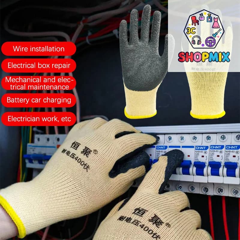 Guanti da lavoro per elettricisti Strumento protettivo Guanti isolanti 400v Guanti di protezione di sicurezza anti-elettricità a bassa tensione