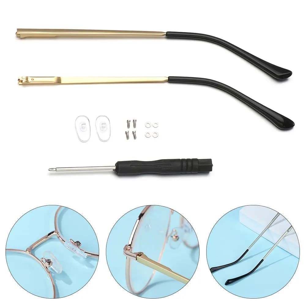 1 Paio di Aste Antiscivolo di Ricambio per Occhiali da Sole, Strumento di Riparazione per Montature, Accessori per Occhiali
