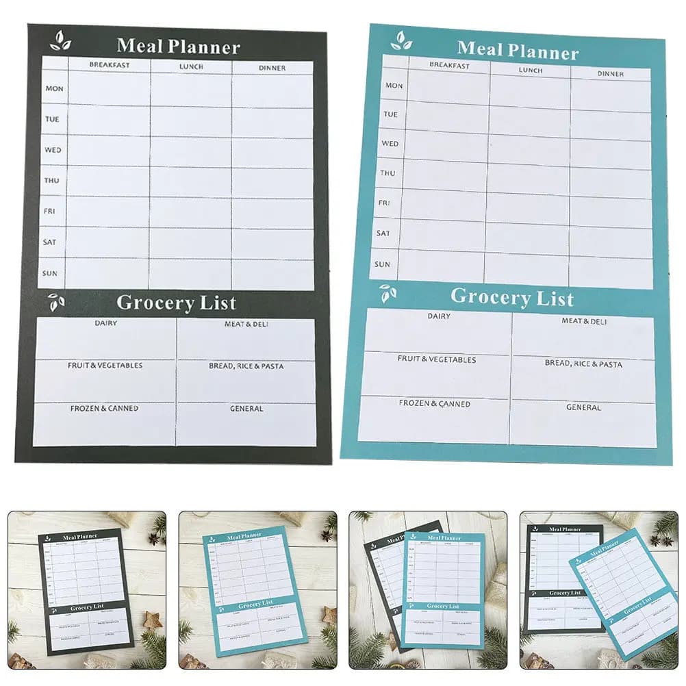 2 Pezzi Quaderno Strappabile per Pianificazione Pasti, Diario Alimentare Settimanale per la Casa, Agenda Menu per Appunti e Pianificazione