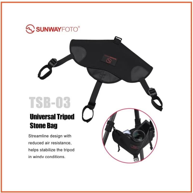 SUNWAYFOTO TSB-03 Borsa per treppiede con peso in pietra Borsa per maggiordomo con sacco di sabbia resistente per gambe del treppiede