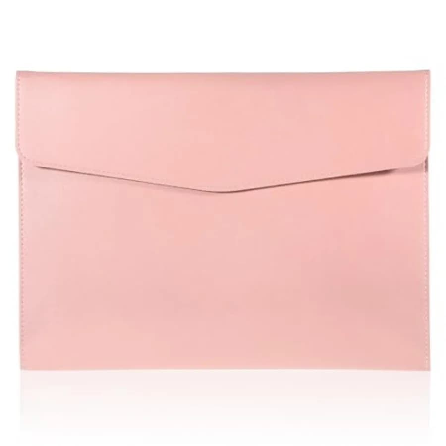 Leather Document Folder, A4 File Document Holder Waterproof Portfolio Envelope PU Leather Folder Case with Snap Button Closure