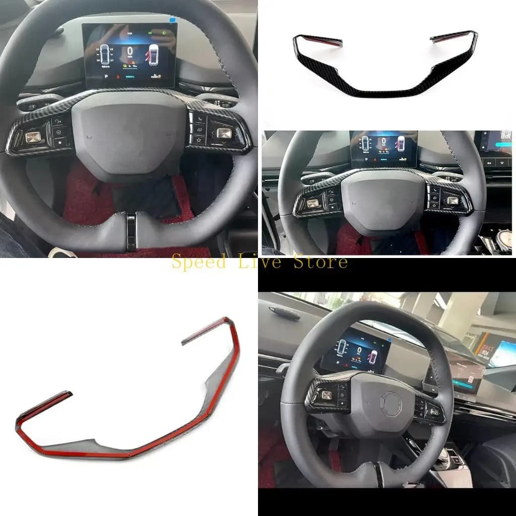 547C Decorazione del rivestimento della copertura del pannello del volante auto per MG4 EVMulan ABS in fibra carbonio