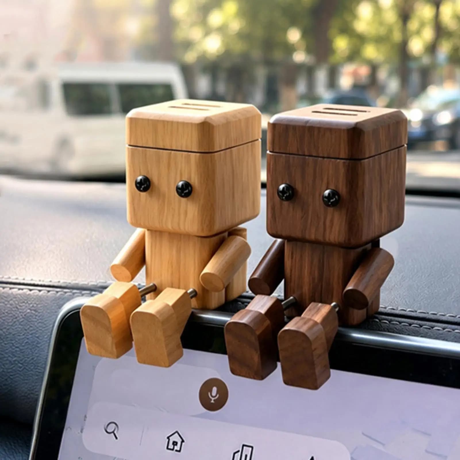 Wooden Car Air Freshener Vent Clip Leg-Shaking Man Scent Diffuser Funny Cartoon Car Perfume Dispenser For Auto Truck SUV Home
