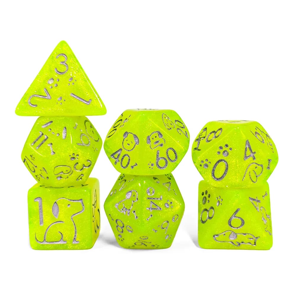 DND Dice RPG TRPG Modello di cane carino Set di dadi opzionali multicolori per giochi da tavolo Dungeons and Dragons Home KTV Giocattoli per bambini Dadi