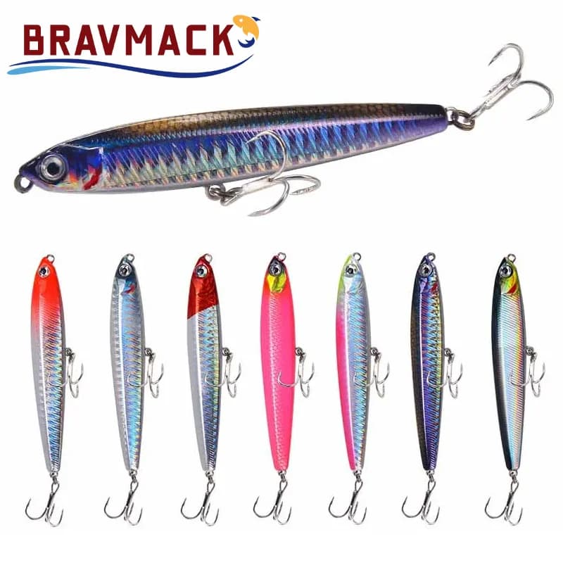 4pcs Professional Sinking Pencil Lure Set Anti-rust Hook Vibrating Resonating Artificial Bait for Low Activity Fish Carp Bass