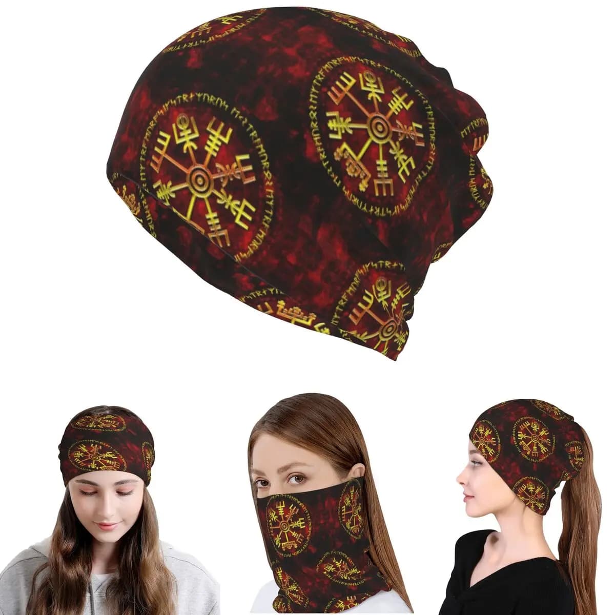 Bandana Viking Odin Valknut Runes, Scaldacollo, Maschera, Sciarpa, Maschera Multifunzione, Berretto, Cappello Unisex Invernale per Adulti