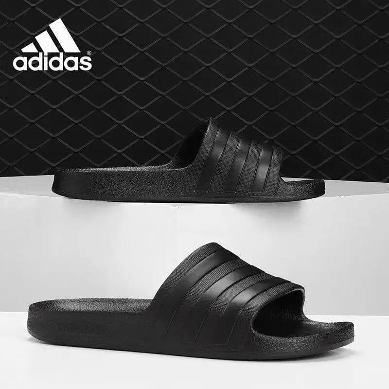 Adidas Unisex Sport Lifestyle Slides F35550 3 Stripes Nero Sandali Casual Leggeri