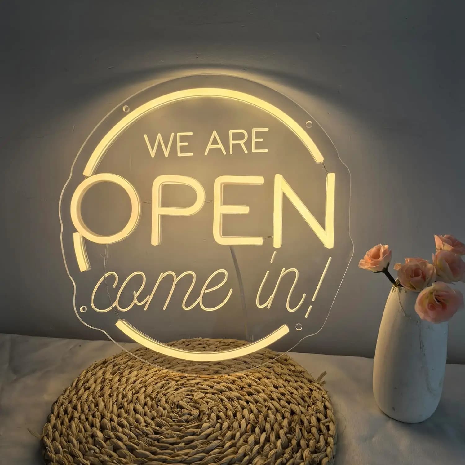 Insegna aperta al neon a LED Insegna luminosa aziendale per vetrina, finestra, bar, salone, negozi di caffè, bar, caffetteria, bistrot, negozio di animali, decorazione regalo
