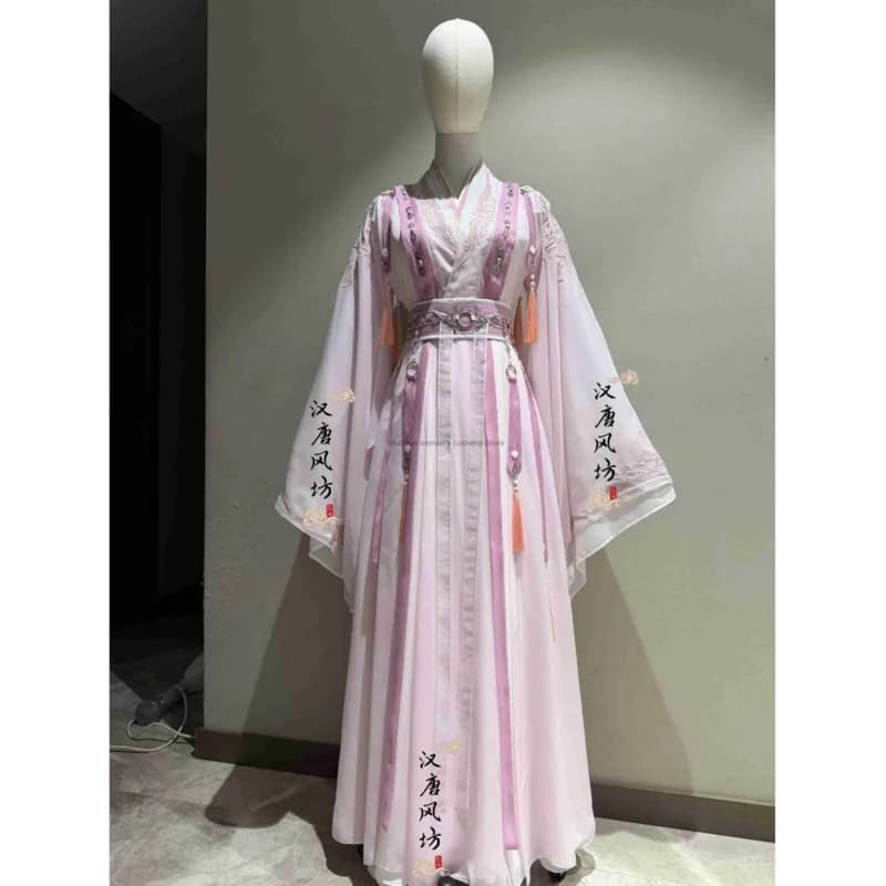 Shan Hai Fu Cheng Yi's Pink Autumn Water Xiao Chenzhou Cosplay Li Xiaoming's Same Style Ancient Hanfu Swordsman Cloth Cosplay