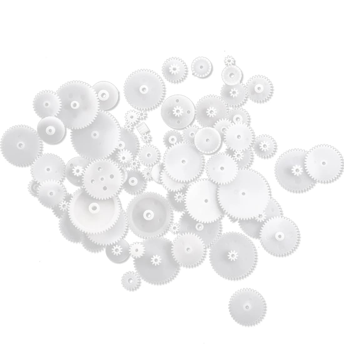 Set di ingranaggi in plastica bianca di diversi stili 58 pezzi per giocattoli RC