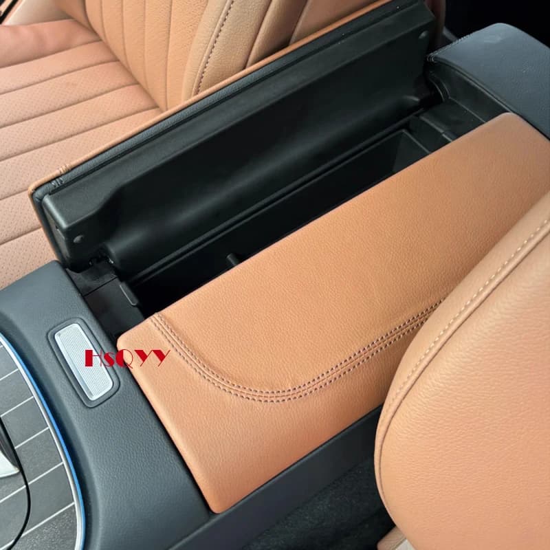 For Mercedes Benz Class E W214 2024 2025 Car Interior Center Bracciolo Box Console Box Storage box Leather cover Edit