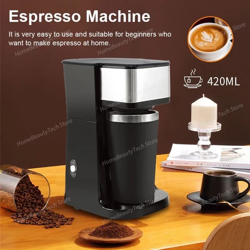 American-grade 110V Coffee Machine, Americano Coffee Milk Tea Machine, Automatic Brewing with Cups, Coffee Maker Espresso