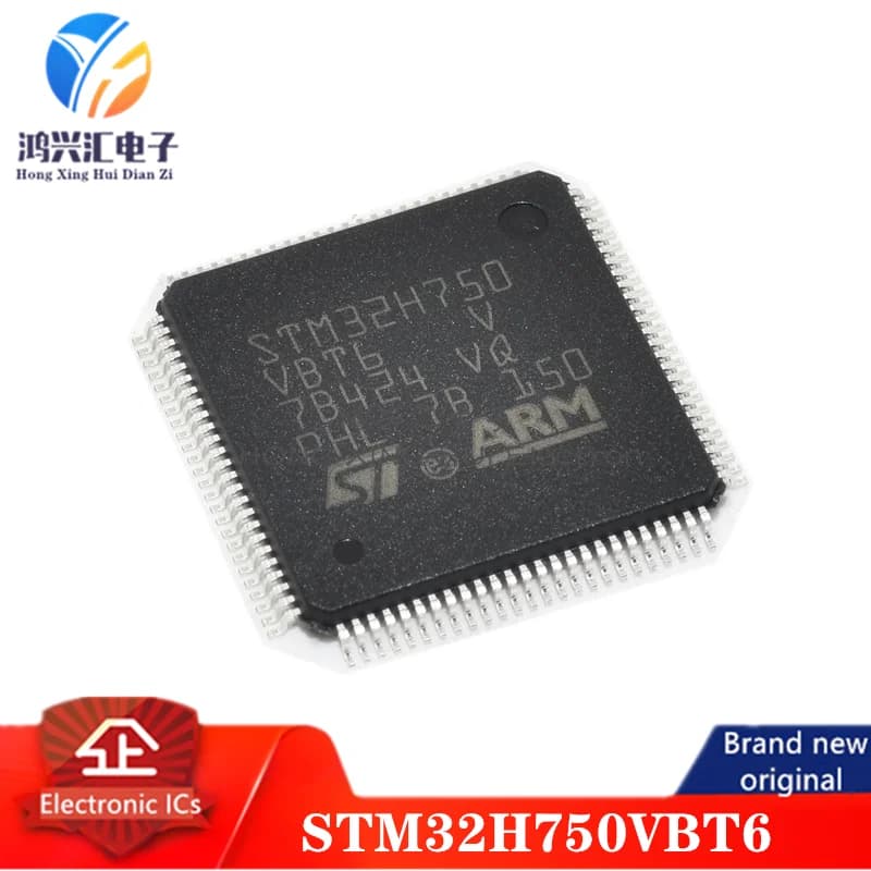 New/Original STM32H750VBT6 MCU 32-bit ARM Cortex M7 RISC 128KB Flash 1.8V/2.5V/3.3V 100-Pin LQFP Tray