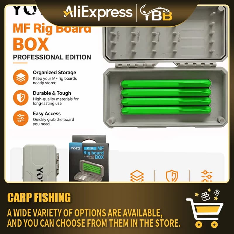 European Carp Fishing Rig Box with 4 Magnetic Rig Winders for Hair Rigs, Hooklinks and Terminal Tackle Storage