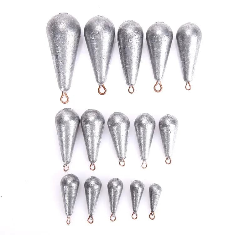 5 pz/lotto Pesi Dimensioni 10g-100g Gocce d'acqua Piombini Piombo Pesi Split Shot