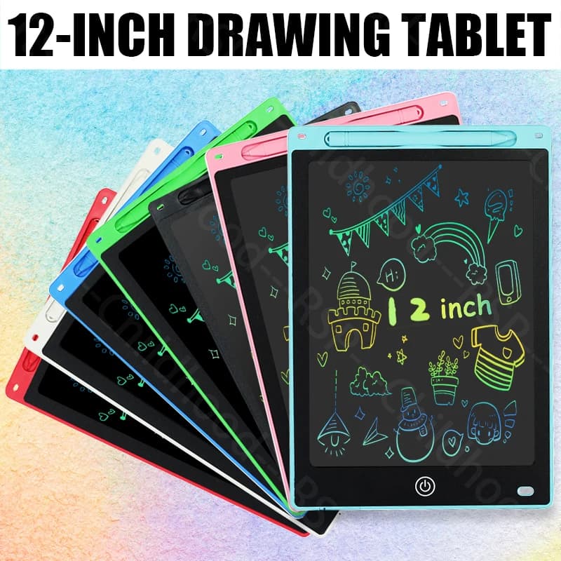 Tavolette da 12 pollici Blocco per scrittura elettronico Lavagna Tavoletta da disegno Schermo LCD Tavoletta per scrittura Giocattoli grafici digitali per bambini