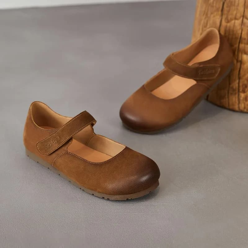 Women's Comfortable Shoes Leather, Slip-On With Round Toe, Low Heel, Flat Sole, Casual Moccasins, New Style Spring-Autumn