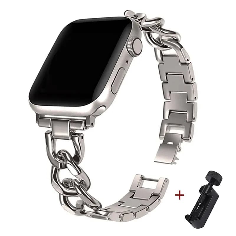 Cinturino per orologio a catena metallica per cinturino Apple Watch 45mm 49mm 40mm 42mm 44mm cinturino sportivo per IWatch serie 1 2 3 4 5 6 7 8 Ultra