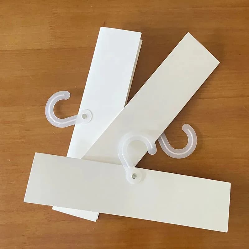 50pcs Fabric Swatch Header Hanger Blank Card Plastic J Hook Leather Rug Sample Swatches Cloth Pattern Hanging Display