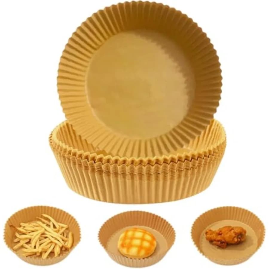 100 PCS Air Fryer Liners Disposable, Parchment Paper Liners for Basket, Sheets Round for Baking, Kitchen Paper Accessories 100P