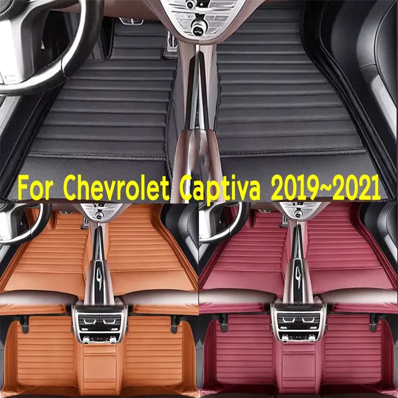 Car Floor Mats Suitable for Chevrolet Captiva 2019~2021 Anti slip and wear-resistant PU leather car interior mat