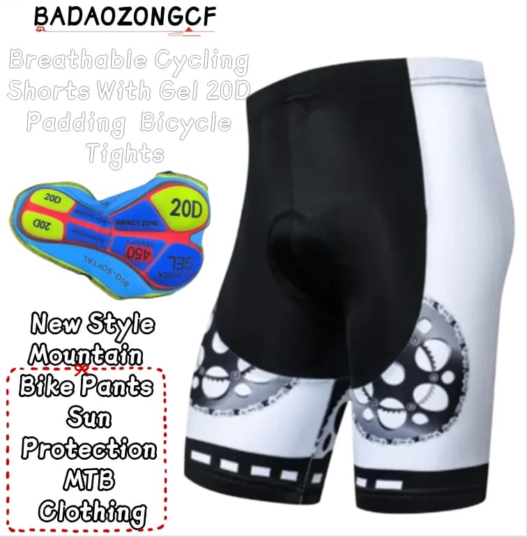 Breathable Cycling Shorts With Gel 20D Padding Bicycle Tights 2021 New Style Mountain Bike Pants Sun Protection MTB Clothing