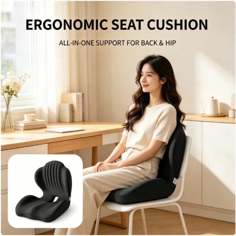 Cuscino Ergonomico 2026 Nuovo per Gaming e Ufficio, Supporto Lombare in Memory Foam per Sollievo dalla Pressione, Correzione Postura per Sedia Auto