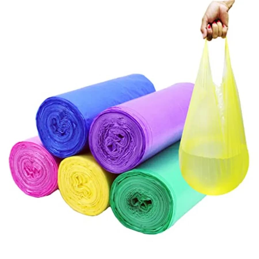 4 Gallon Trash Bag, Thicken Value Small Colorful Trash Bags with Handle, 100 Counts Small Garbage Bags Wastebasket Trash Can fo