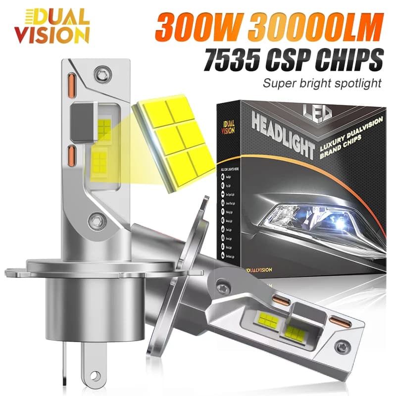 H7 Faro H4 Bi Lampadine LED per Auto CANBUS 300W Luci Auto Ad Alta Potenza 6000K Mini Wireless CSP Chip Automobile LED Faro