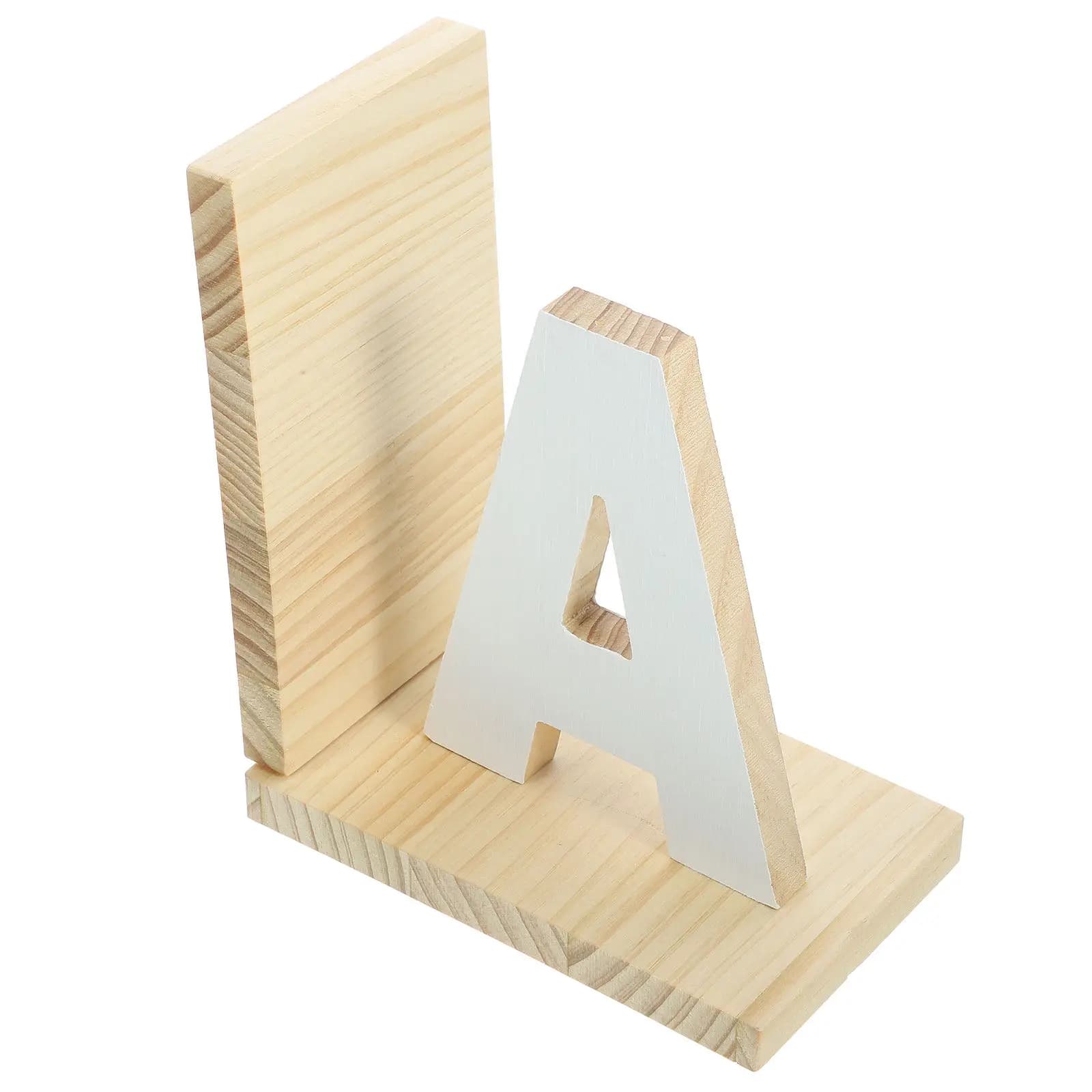 Fermalibri in Legno per Scrivania, Supporto per Libri, Organizzatore a Forma di Lettera A, Base Antiscivolo, Elegante Decorazione per Casa e Ufficio