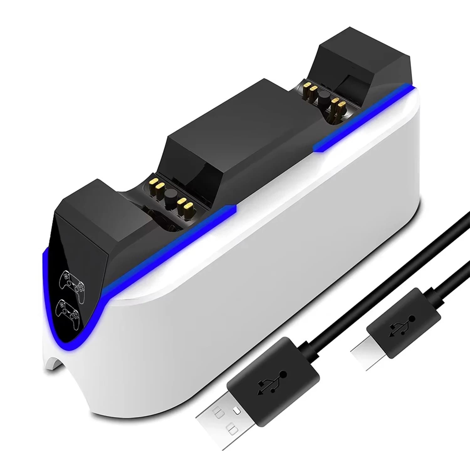 Doppio caricabatterie rapido per controller wireless PS5 Dock station di ricarica USB 3.1 tipo C per gamepad joystick Sony PlayStation5