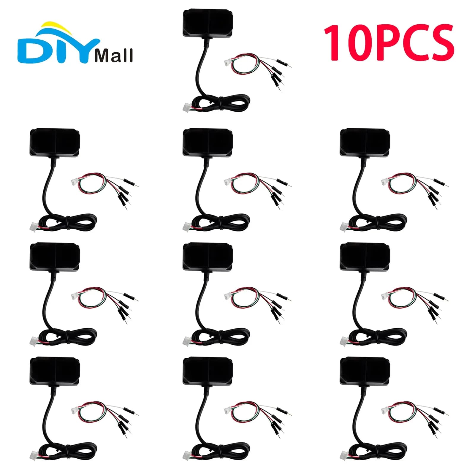 DIYmall TFmini Plus Lidar Module 10Pcs 0.1-12m IP65 Waterproof Range Finder for Arduino/Raspberry Pi (10 pcs)