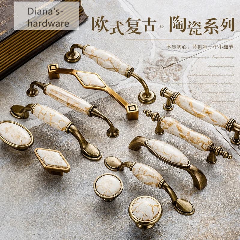 Maniglie per mobili antichi manopole e maniglie per vene in marmo maniglie in ceramica per armadi da cucina manopole per porte dell'armadio tiranti per cassetti