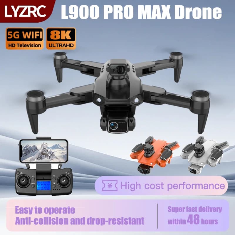LYZRC L900 PRO MAX Laser to avoid GPS obstacles Drone 8K Professional HD Camera 5G WIFI Folding Quadcopter Motor Brushless Dron