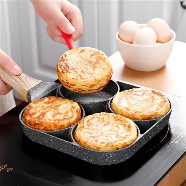 Ooking Egg Ham Pots Breakfast Maker Cookware Non-stick Egg Pancake Steak Pan Thickened Omelet Pan 2/4 Hole Frying Pot Pan