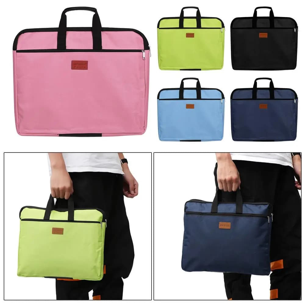 Business Documents With Handle Waterproof Big Capacity Durable Handbag Files Bag Double Layers File Folder