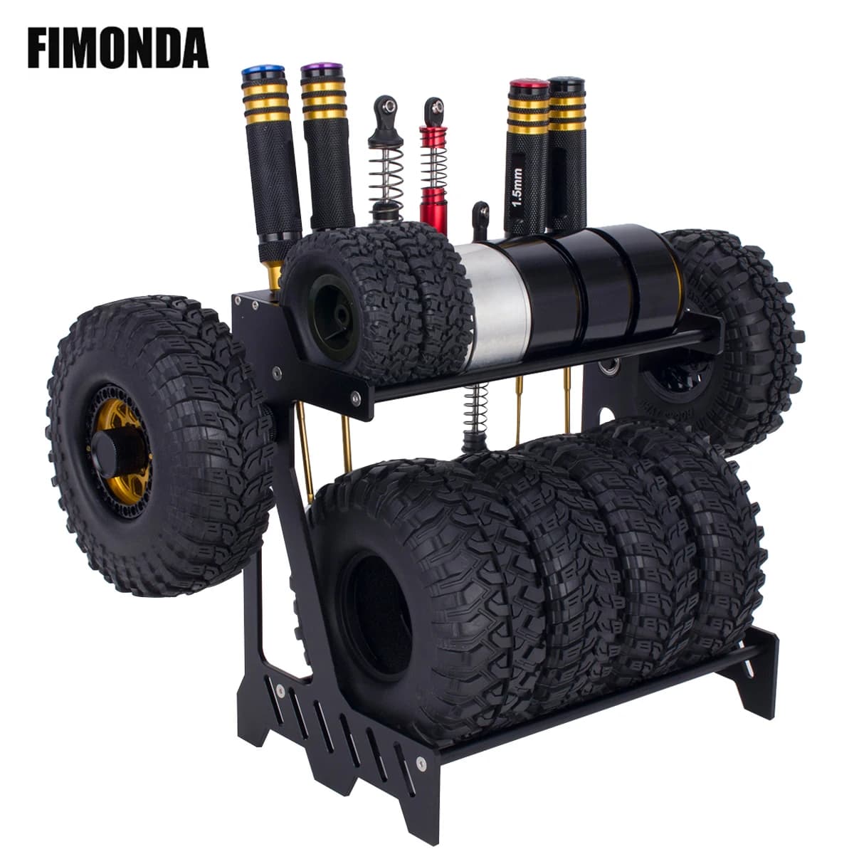Auminum Alloy RC Crawler CarTire Storage Frame Shock Absorber Display Rack Balance Bracket for 1/10 TRX4 TRX6 SCX24 SCX10