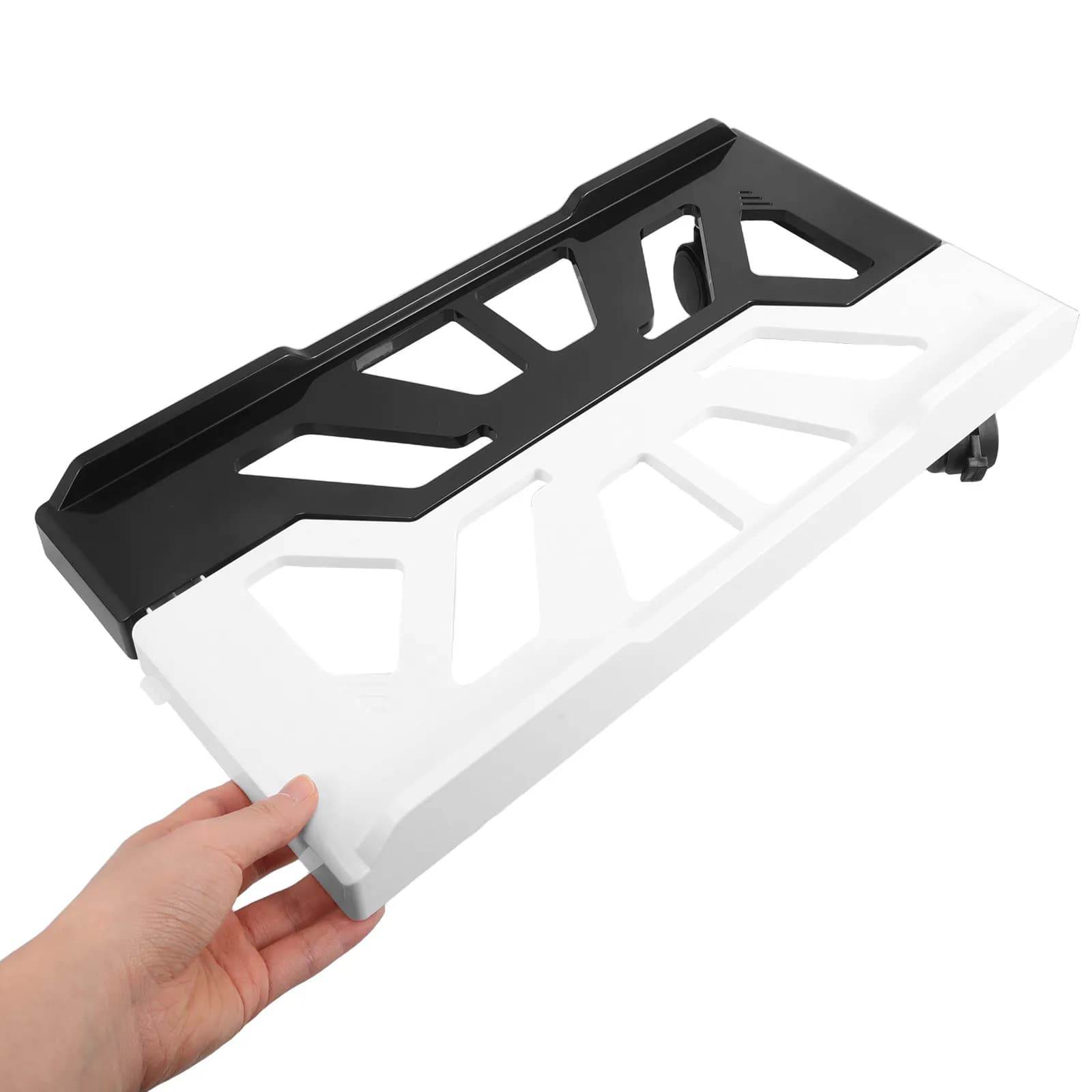 Supporto Regolabile per Computer su Ruote per Uso a Terra, Stand Portatile per PC con Vano Portaoggetti, Adatto a Tutte le Dimensioni di CPU, Scrivania da Gaming
