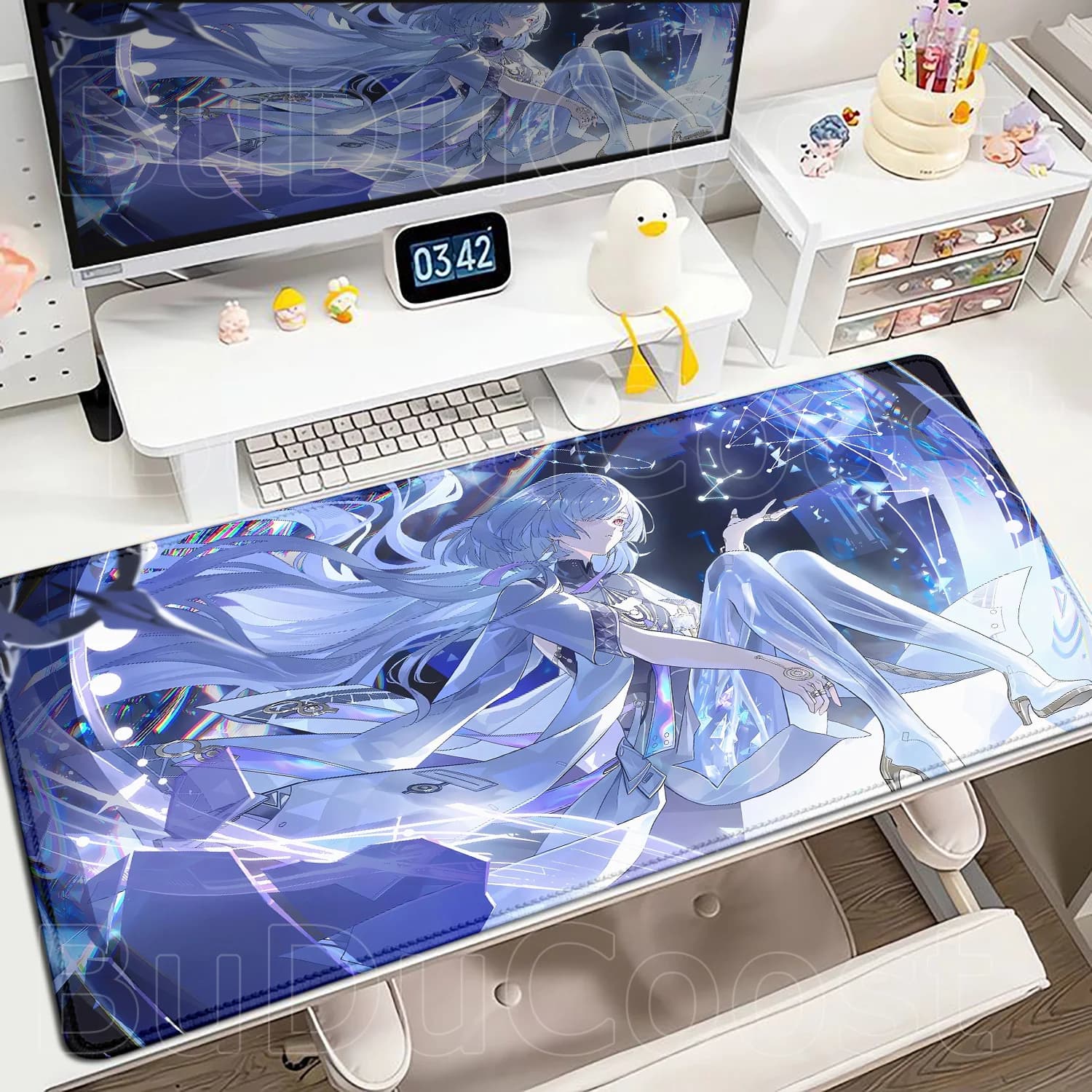 Nuovo Tappetino per Mouse XXL Anime Game Wuthering Waves, Accessori PC, Stampa HD Kawaii Mornye, Protezione Scrivania